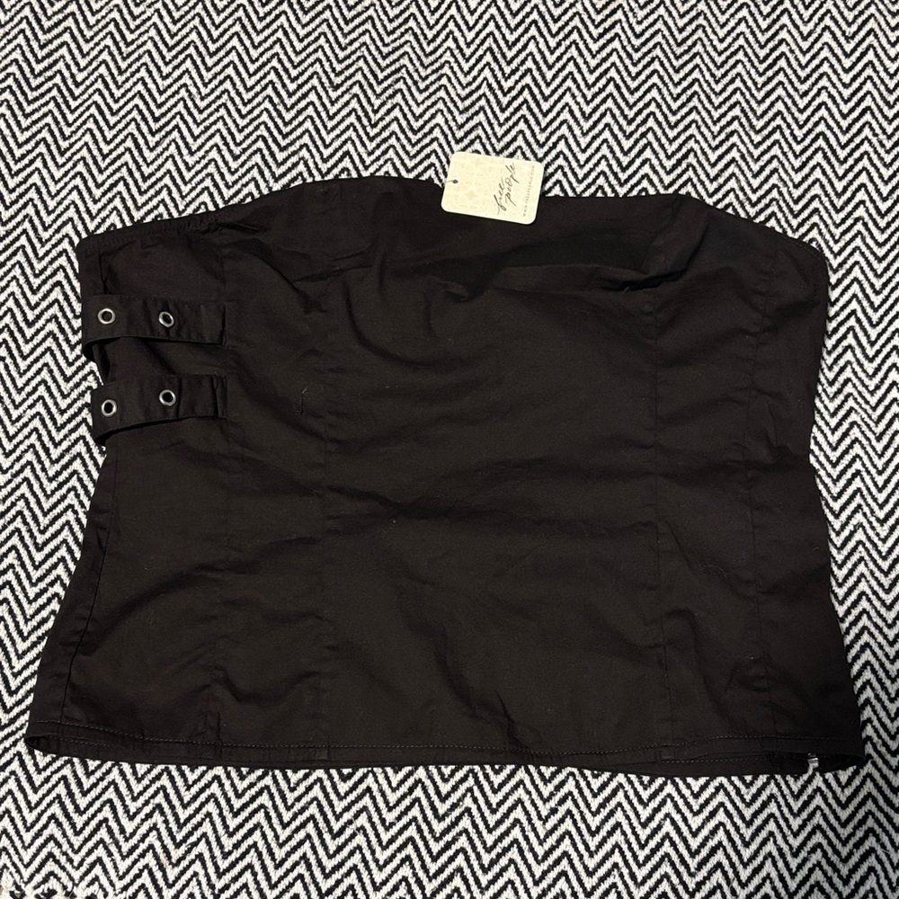 Free People Black Strapless Top